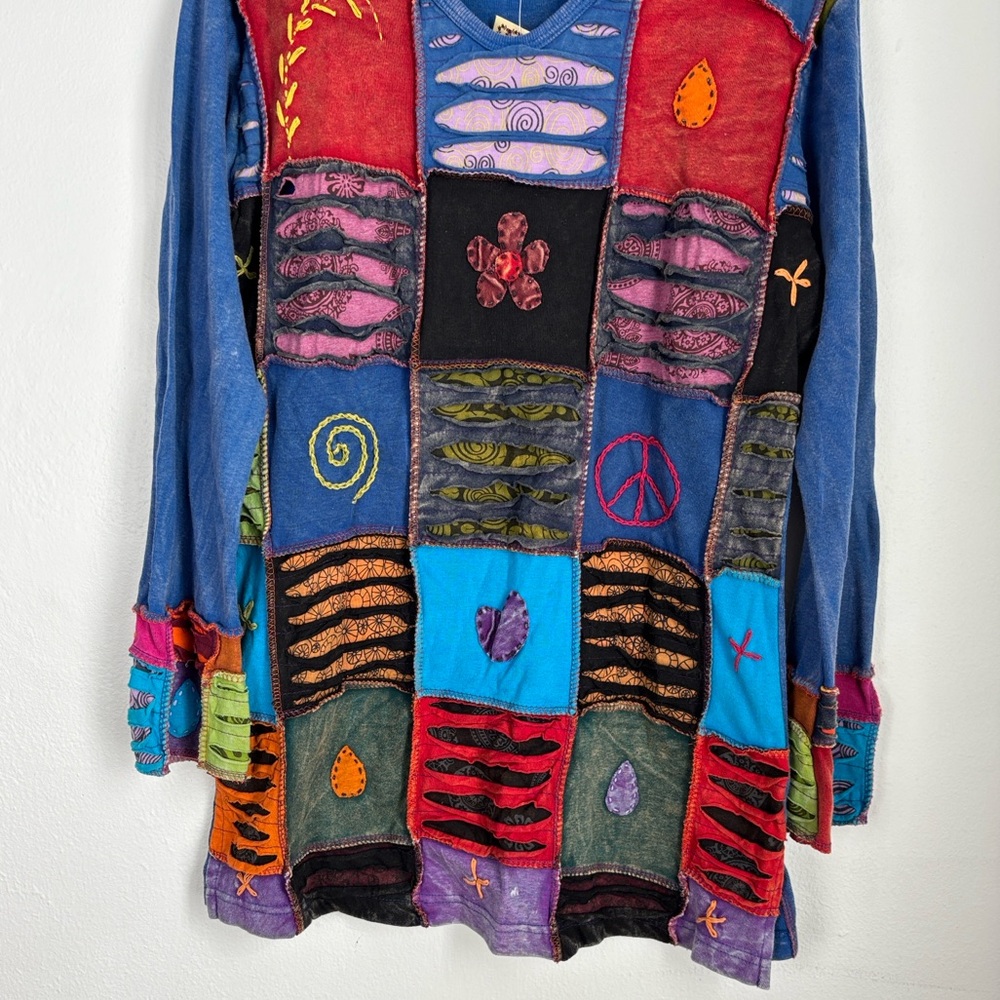 NWT India Boutique Patchwork Art Embroidered Tuni… - image 11